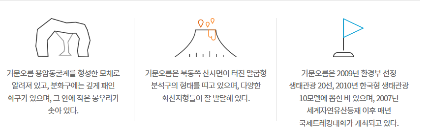 제주도 거문오름 특징