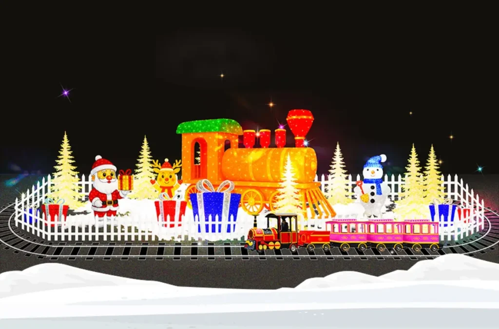 청계천 빛 축제 미니기차 사진