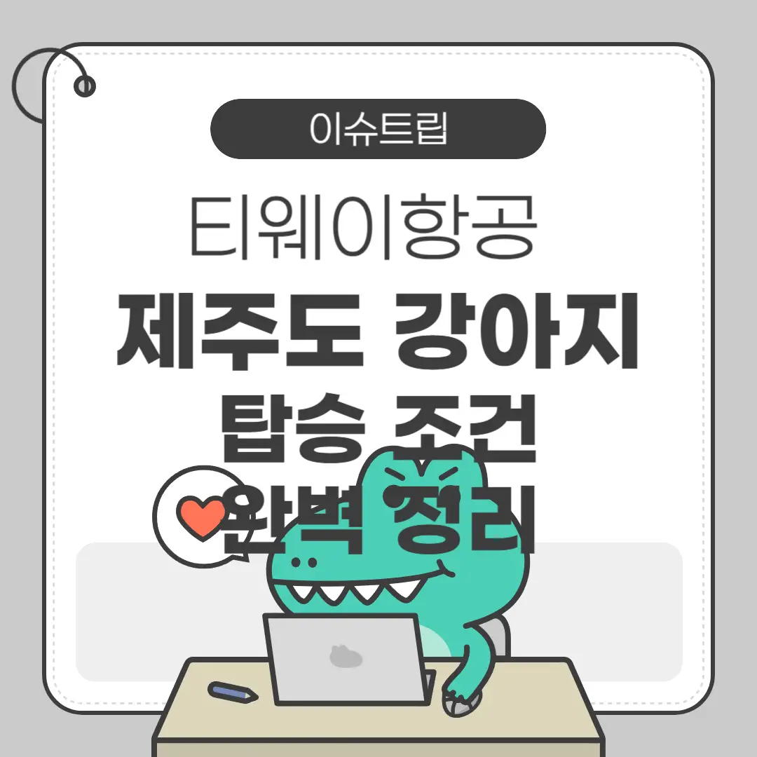 티웨이항공 제주도 강아지 탑승 조건 완벽정리 포스터