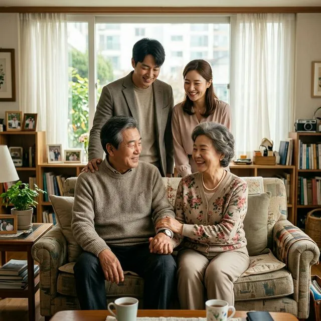 2026년 의료급여 부양의무자 기준 폐지 혜택을 받는 고령층과 가족의 밝은 모습