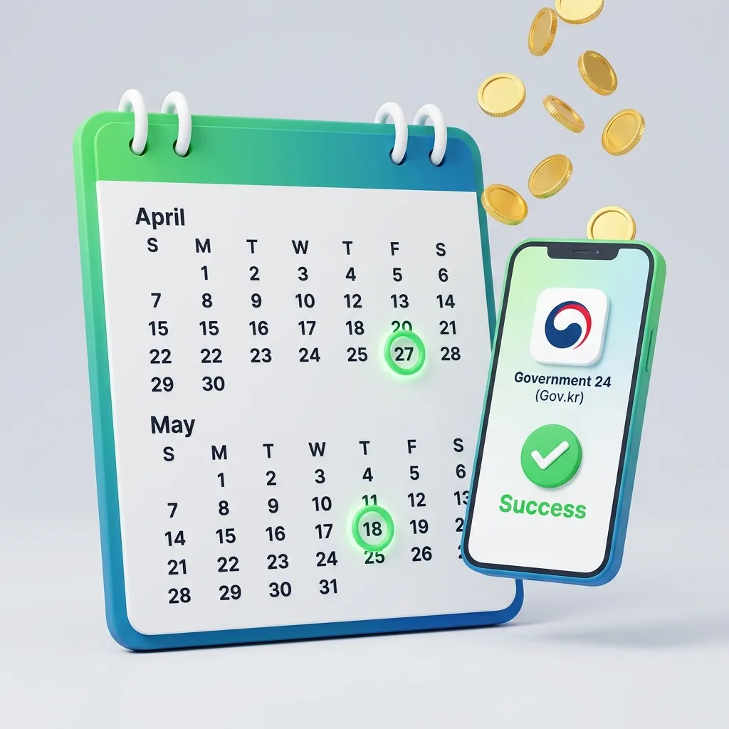 2026년 민생지원금 신청 일정 및 정부24 신청 절차 안내 인포그래픽